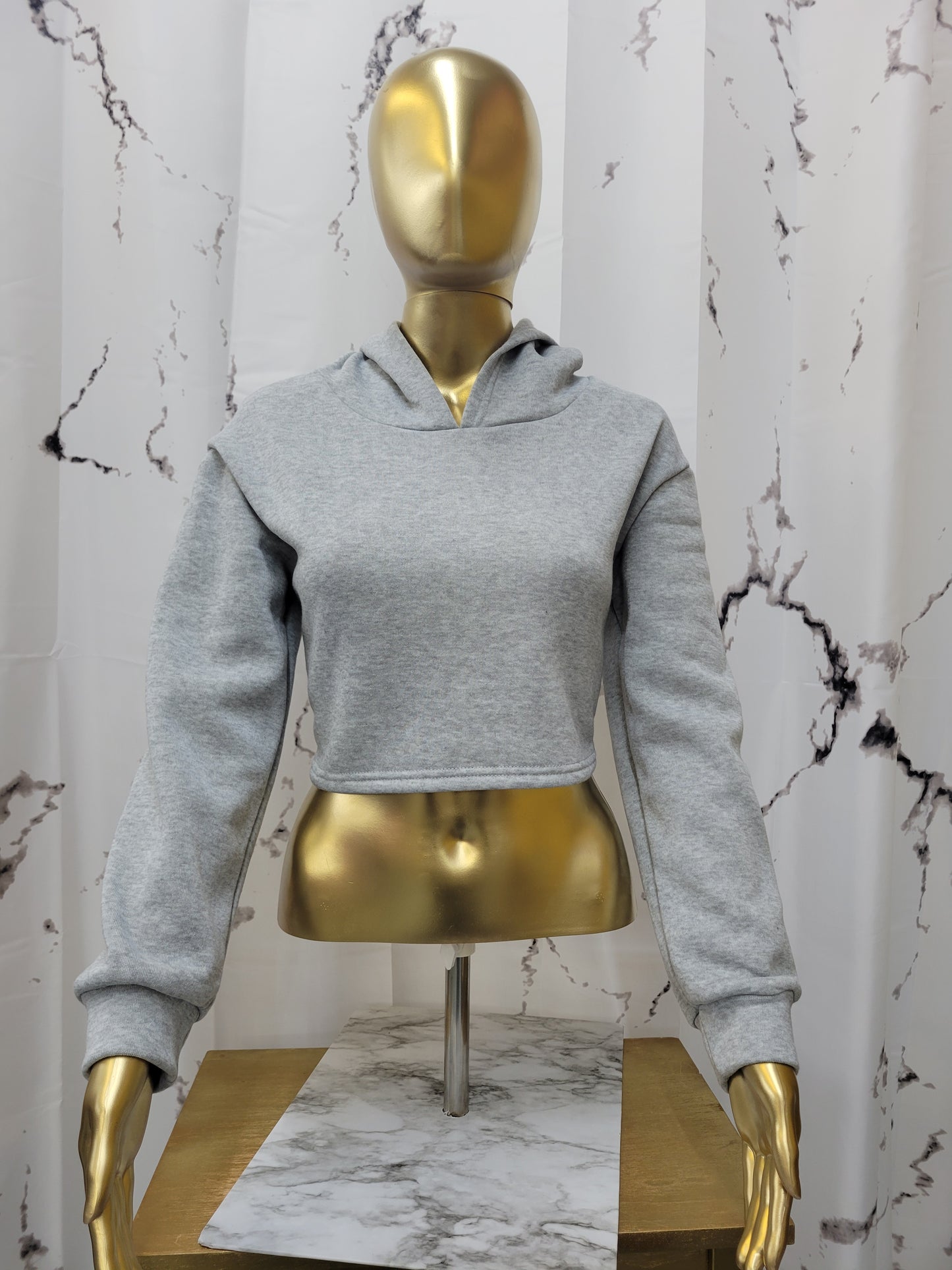 Lace Back Crop Hoodie