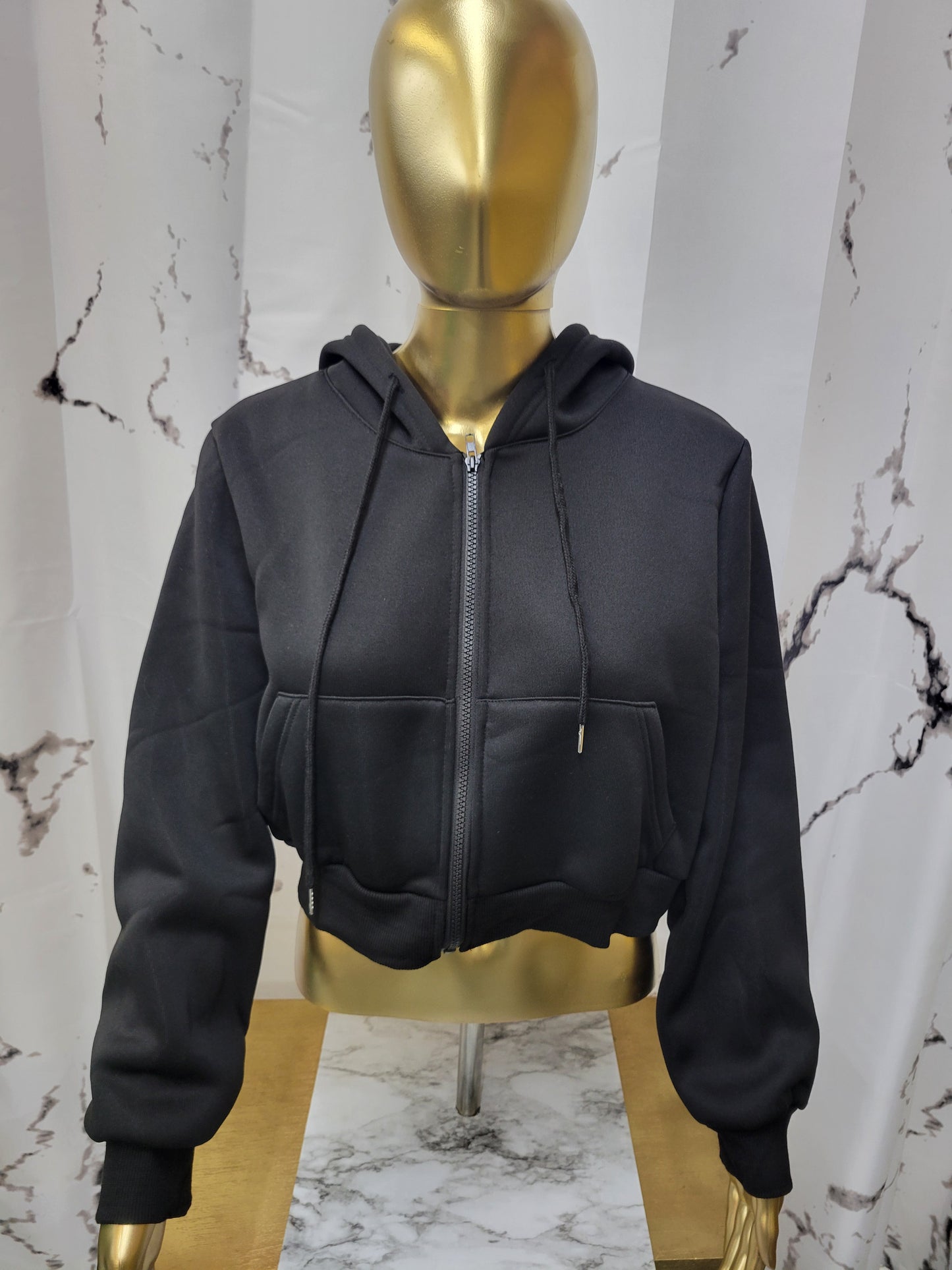 Crop Zip Up Hoodie