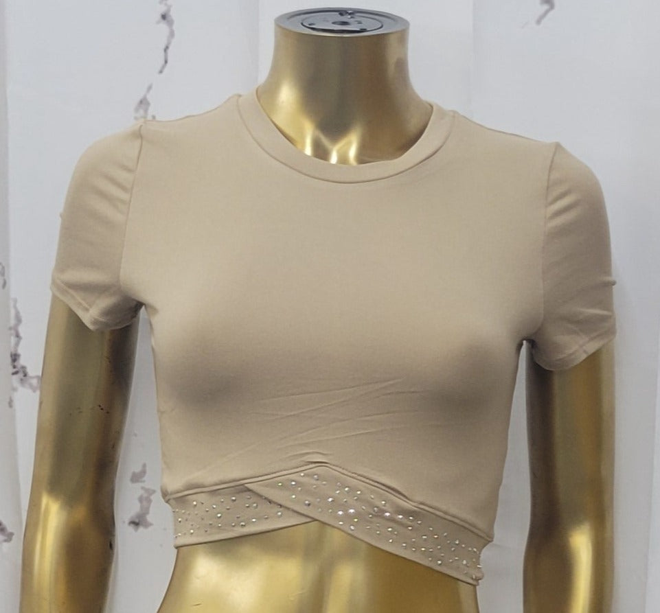 Two Piece Gem Stone Legging Set