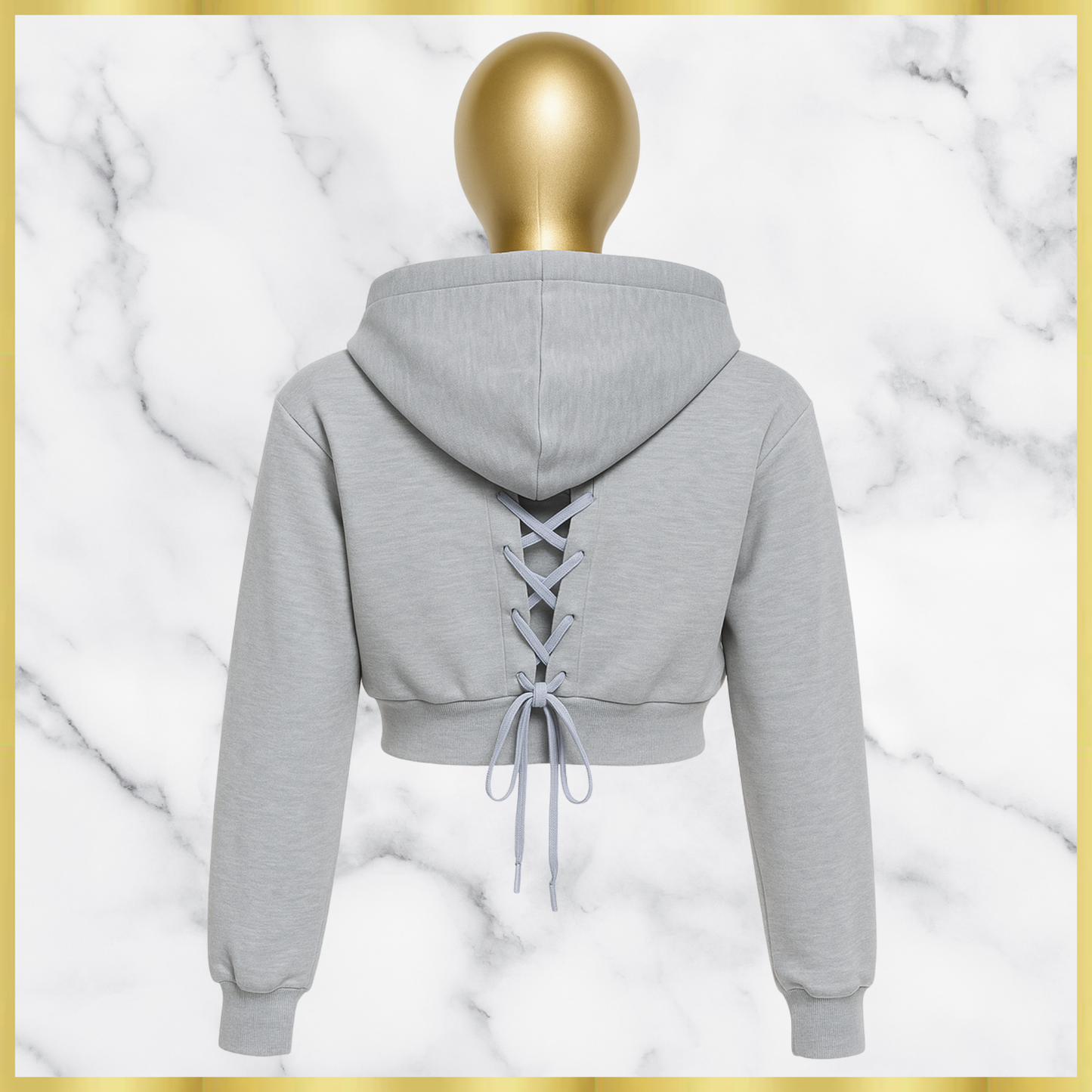 Lace Back Crop Hoodie