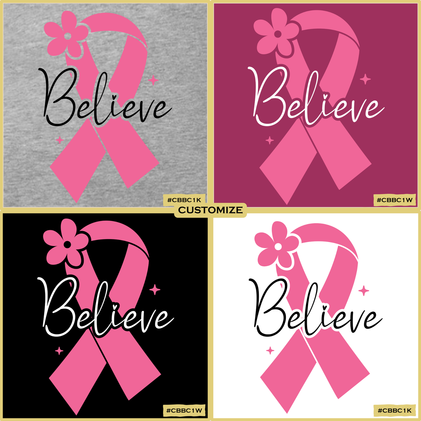 Believe- Flower Ribbon