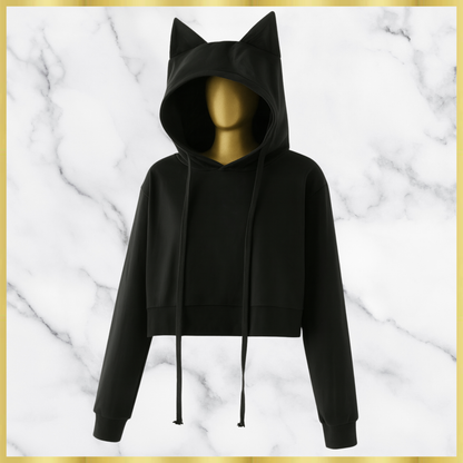 Cat Ears Crop Hoodie