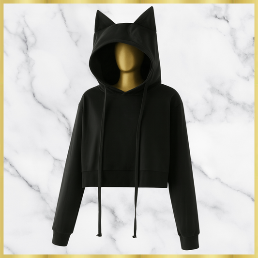 Cat Ears Crop Hoodie